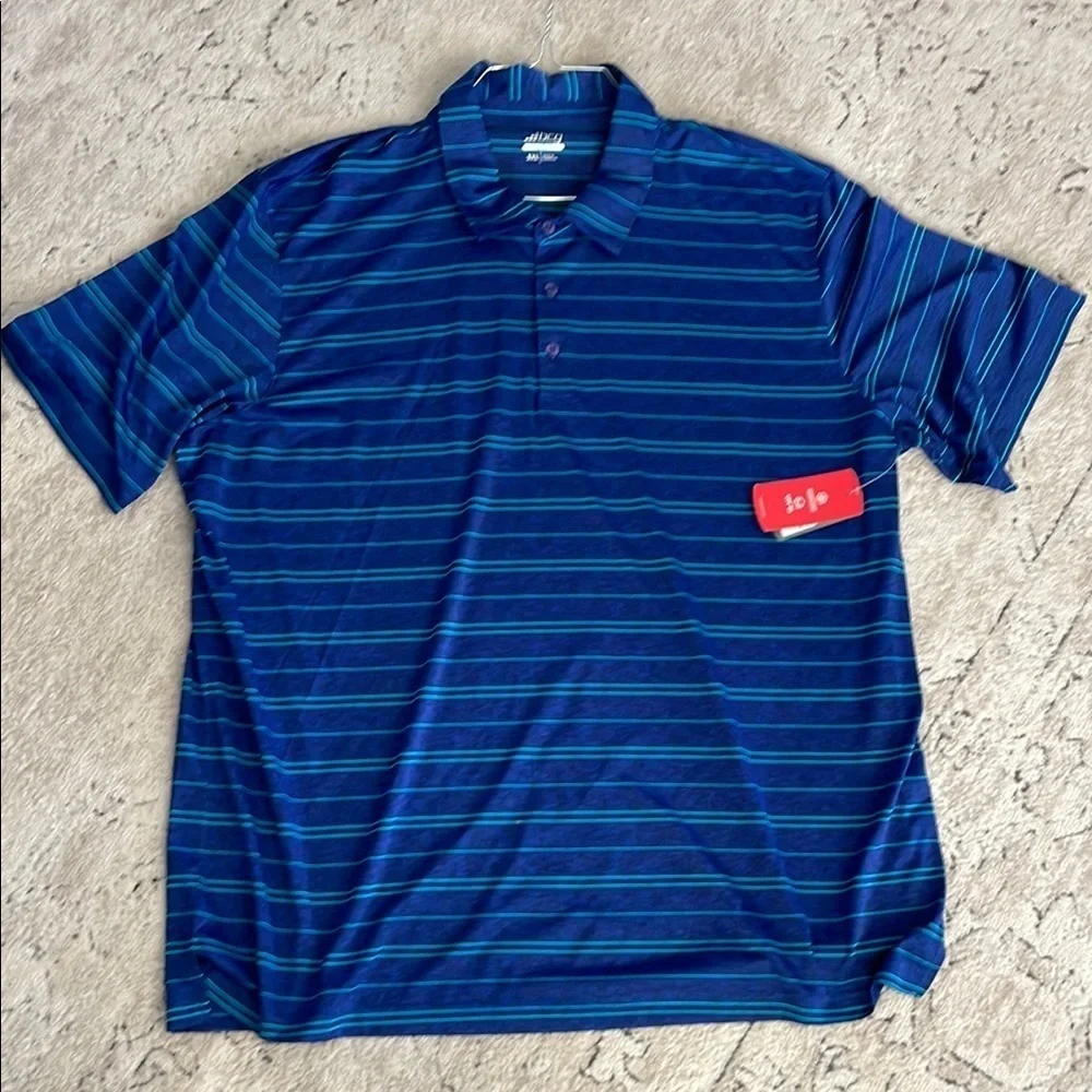 bcg Golf Blue Striped Polo Shirt Classic Design